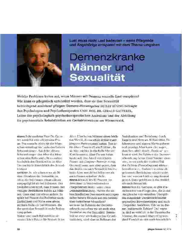 Vorschauseite 1: Demenzkranke Männer und Sexualität