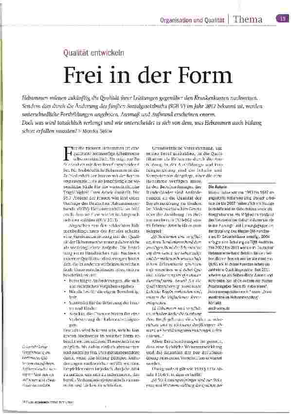 Vorschauseite 1: Frei in der Form