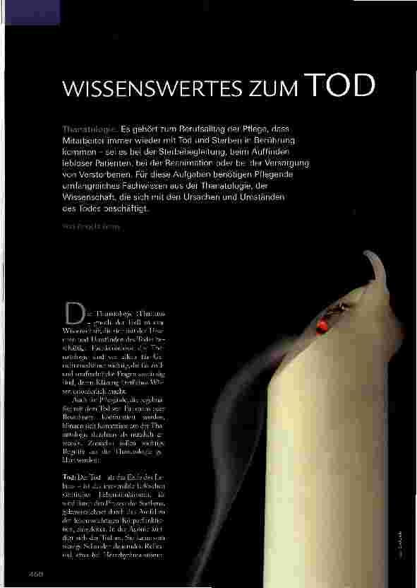 Vorschauseite 1: WISSENSWERTES ZUM TOD