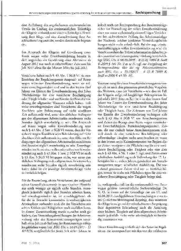 Vorschauseite 4: Befristete Rente wegen voller Erwerbsminderung unter Anrechnung der bereits gezahlten Rente wegen teilweiser Erwerbsminderung bei Berufsunfähigkeit