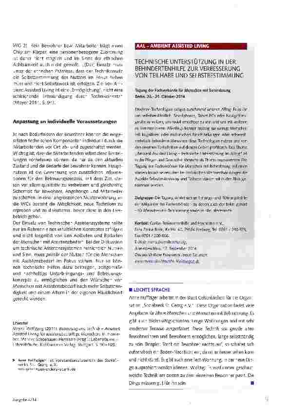 Vorschauseite 2: Einsatz von technischen Assistenzsystemen
