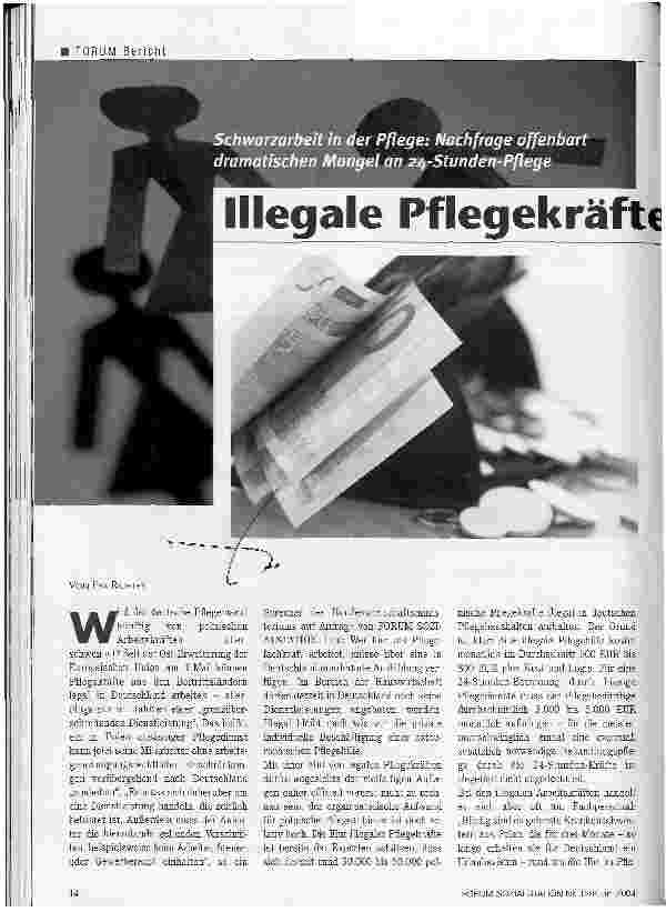 Vorschauseite 1: Illegale PflegekräfteHeiß begehrt