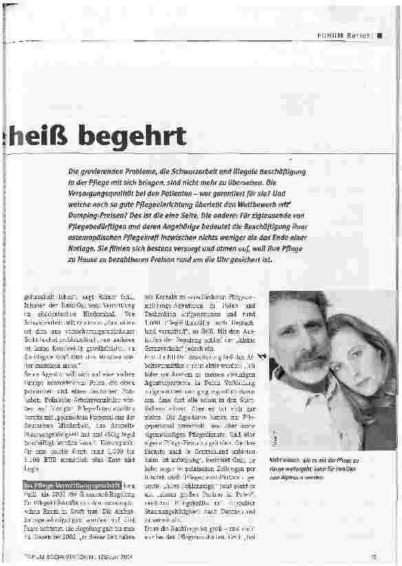 Vorschauseite 2: Illegale PflegekräfteHeiß begehrt