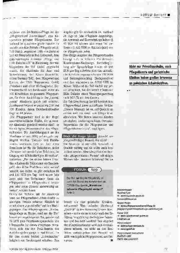 Vorschauseite 4: Illegale PflegekräfteHeiß begehrt