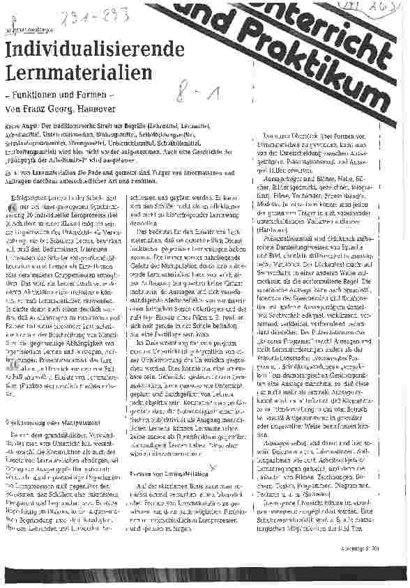 Vorschauseite 1: Individualisierende Lernmaterialien