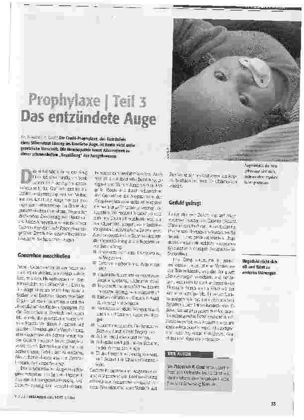 Vorschauseite 1: Das entzündete Auge. Prophylaxe Teil 3