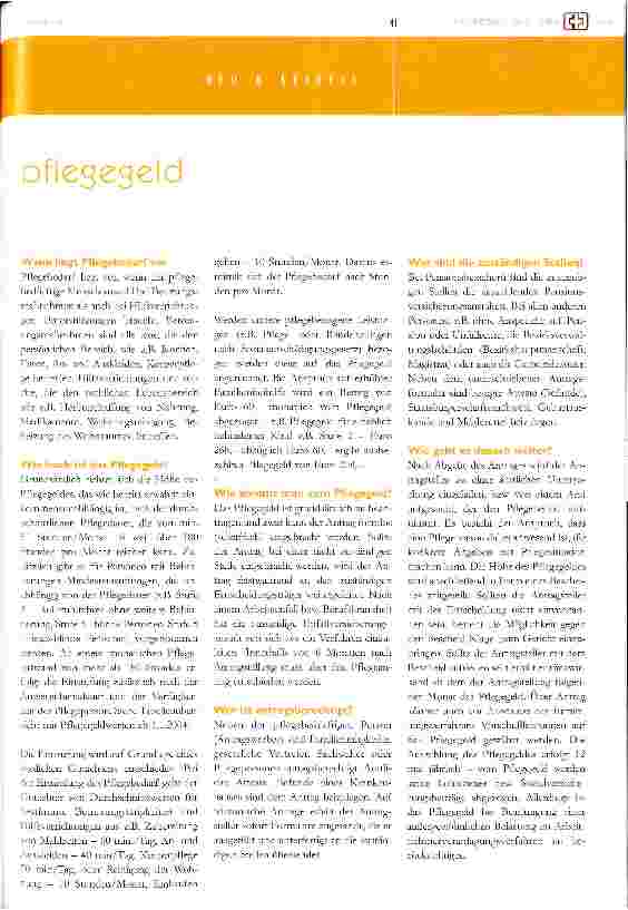 Vorschauseite 2: pflege - und wer kann das zahlen? das pflegegeld