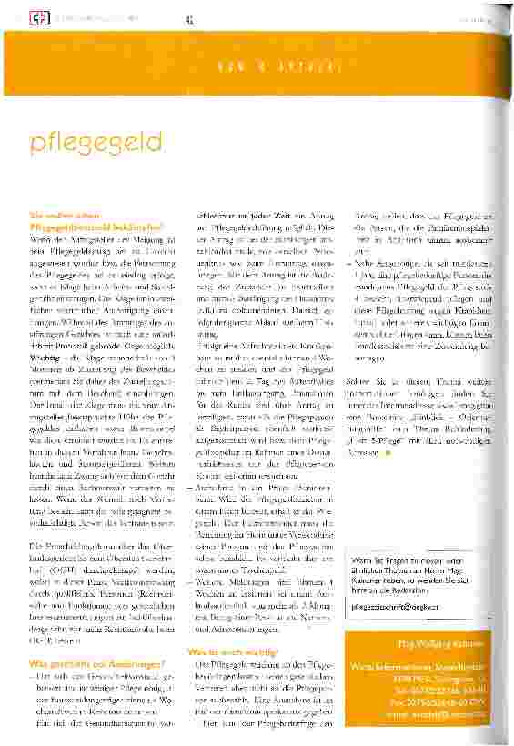 Vorschauseite 3: pflege - und wer kann das zahlen? das pflegegeld