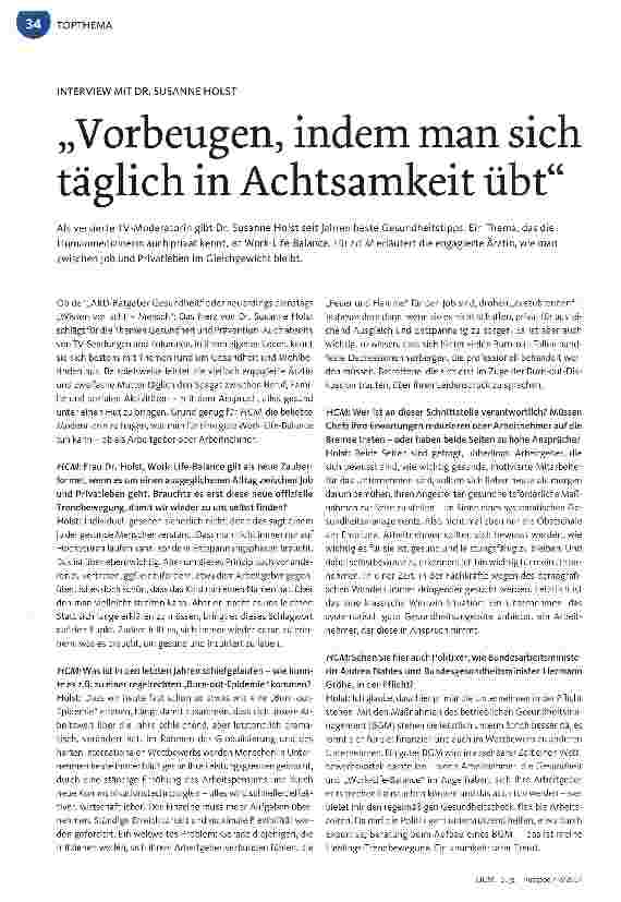 Vorschauseite 1: Vorbeugen, indem man sich täglich in Achtsamkeit übt