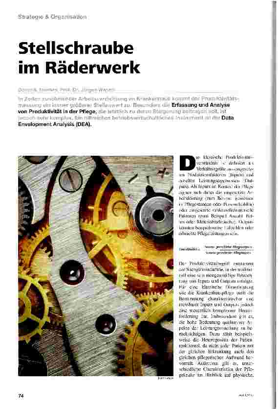 Vorschauseite 1: Stellschraube im Räderwerk