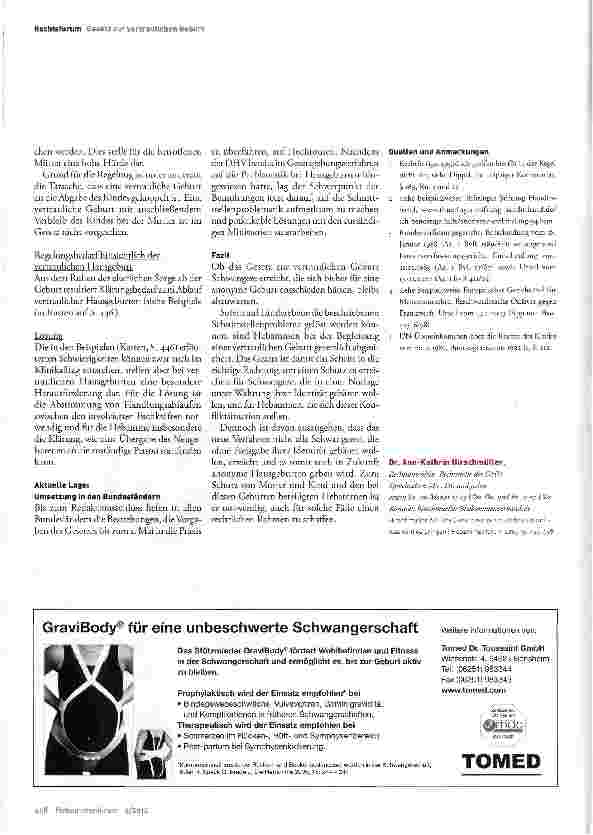Vorschauseite 5: Das Gesetz zur vertraulichen Geburt was wird es bringen?