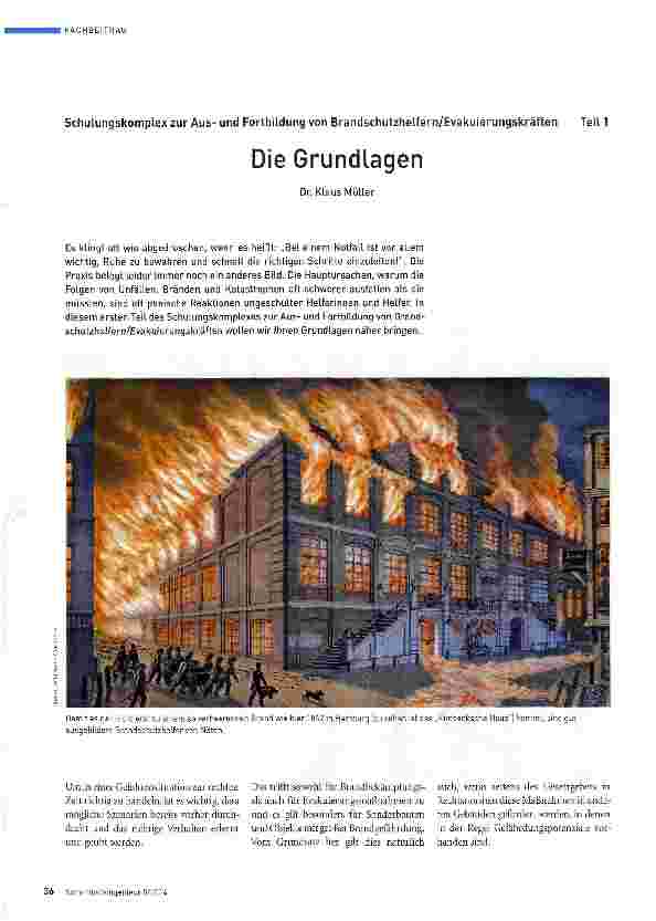 Vorschauseite 1: Schulungskomplex zur Ausund Fortbildung von Brandschutzhelfern/Evakuierungskräften Teil 1 Die Grundlagen