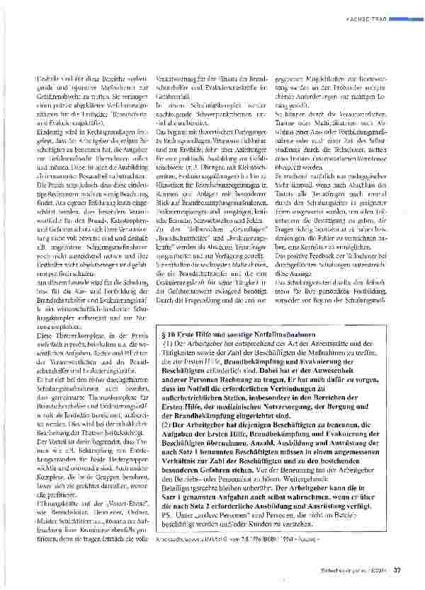 Vorschauseite 2: Schulungskomplex zur Ausund Fortbildung von Brandschutzhelfern/Evakuierungskräften Teil 1 Die Grundlagen
