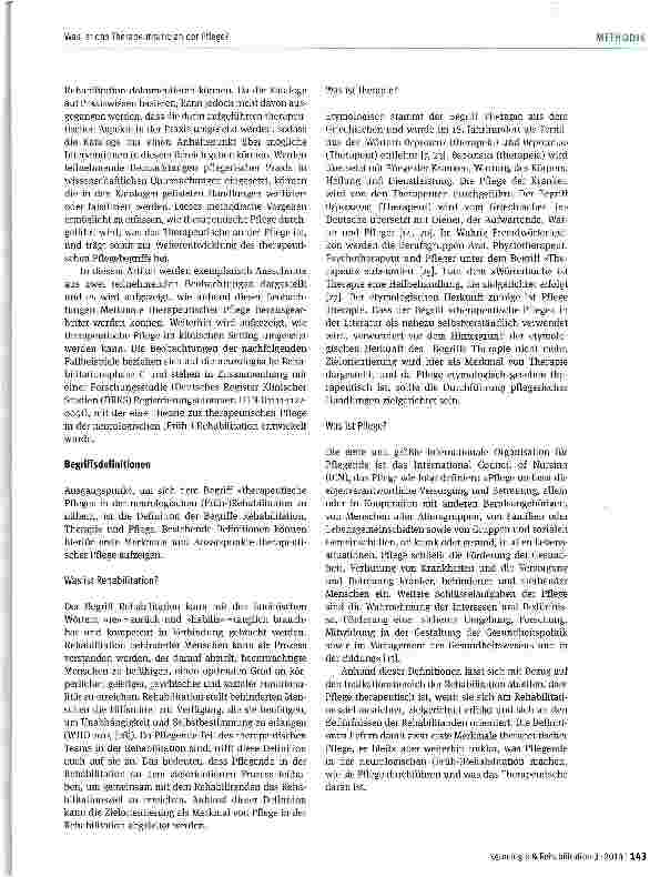Vorschauseite 2: OPS-Ziffer 8.552: Therapeutische Pflege durch besonders geschultes Fachpersonal Was ist das Therapeutische an der Pflege?