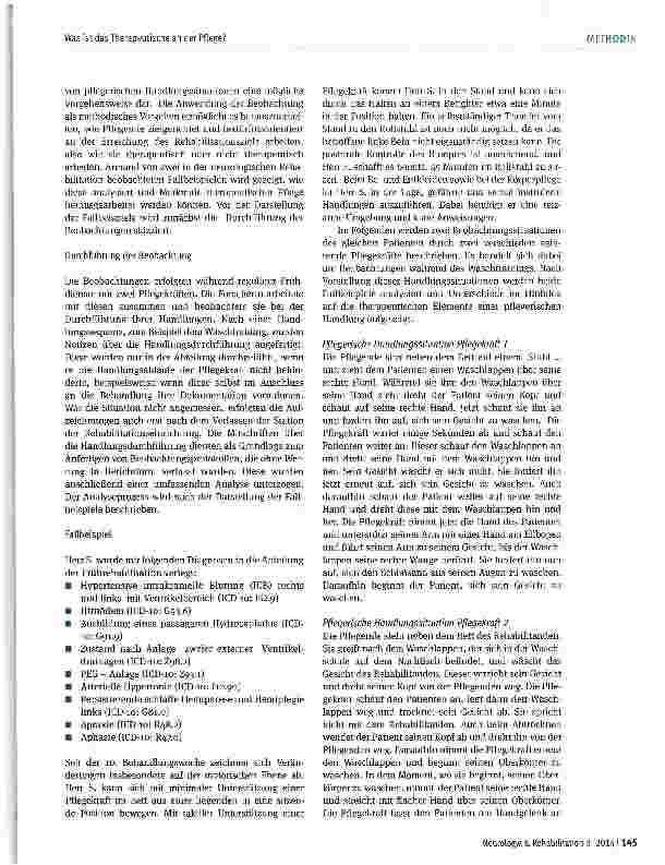 Vorschauseite 4: OPS-Ziffer 8.552: Therapeutische Pflege durch besonders geschultes Fachpersonal Was ist das Therapeutische an der Pflege?