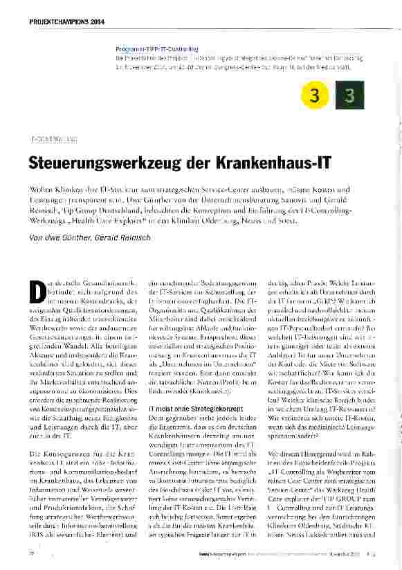 Vorschauseite 1: Steuerungswerkzeug der Krankenhaus-IT