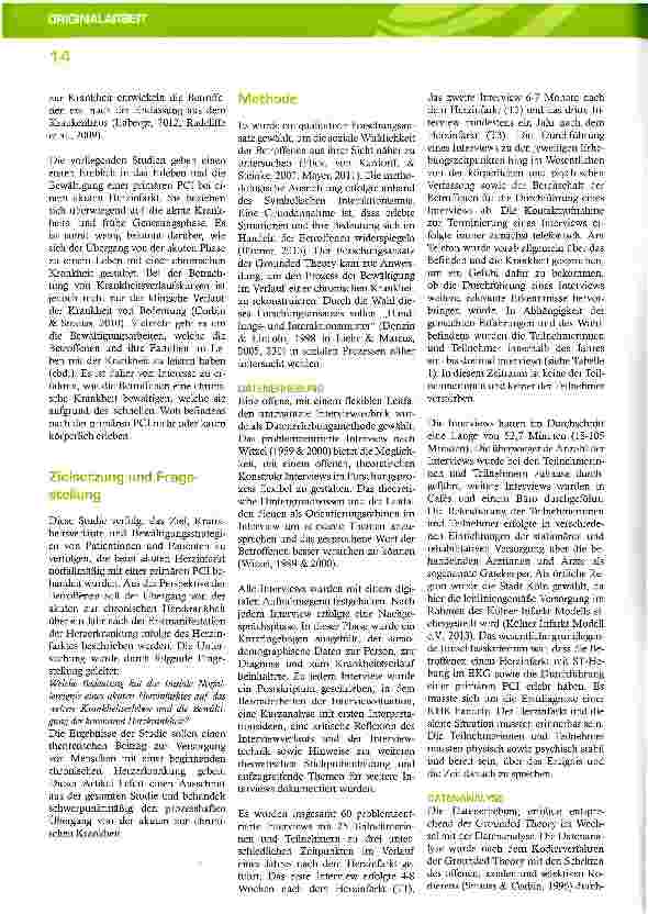 Vorschauseite 3: Der Beginn eines chronischen Krankheitsverlaufs infolge eines akuten Herzinfarktes - Eine Grounded Theory Studie