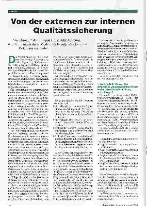 Vorschauseite 1: Von der externen zur internen Qualitätssicherung