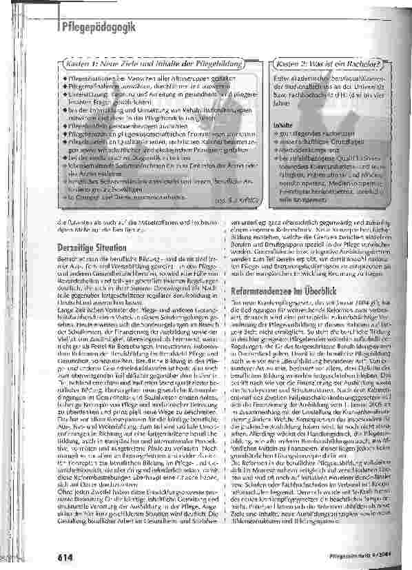 Vorschauseite 3: (K)ein Ausweg aus den Sonderwegen? Reformen der beruflichen Bildung in der Pflege