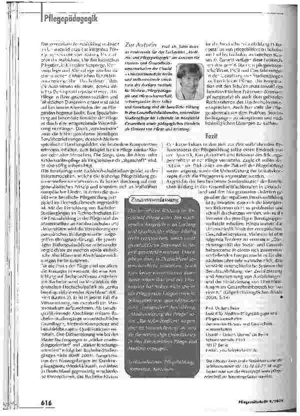 Vorschauseite 5: (K)ein Ausweg aus den Sonderwegen? Reformen der beruflichen Bildung in der Pflege