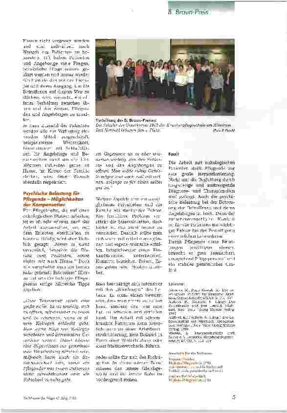 Vorschauseite 4: Diagnose Krebs1. Platz B. Braun-Preis