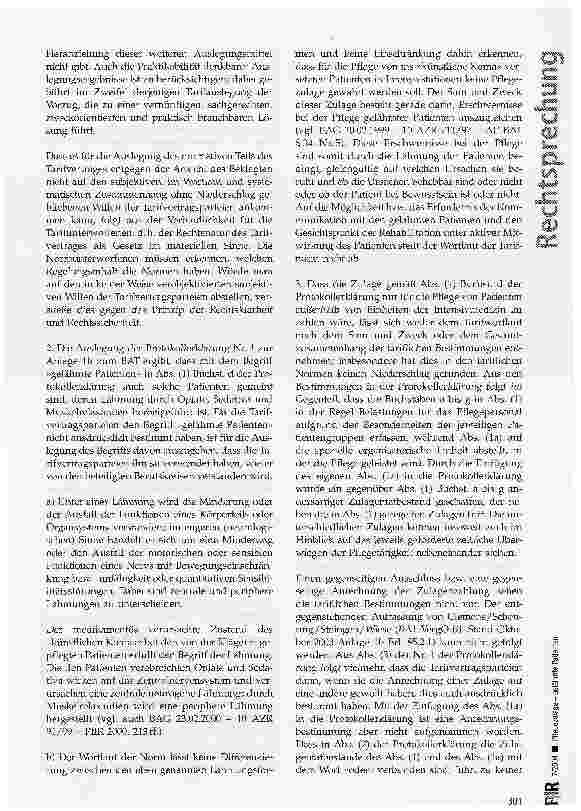 Vorschauseite 3: Pflegezulage - gelähmte Patienten