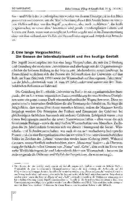 Vorschauseite 3: Das Programm Interdisziplinarität. Überlegungen zu einem wissenschaftspolitischen Großbegriff