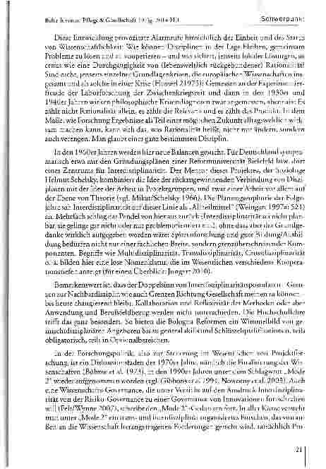 Vorschauseite 4: Das Programm Interdisziplinarität. Überlegungen zu einem wissenschaftspolitischen Großbegriff