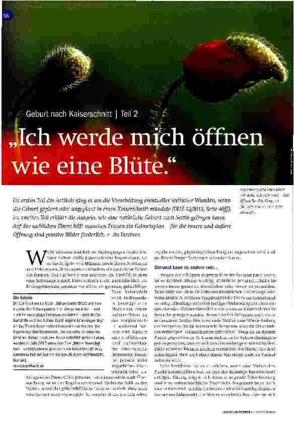 Vorschauseite 1: Geburt nach Kaiserschnitt Teil 2 Ich werde mich öffnen wie eine Blüte.