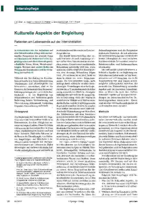 Vorschauseite 1: Kulturelle Aspekte der Begleitung
