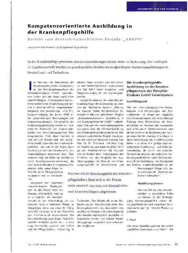 Vorschauseite 1: Kompetenzorientierte Ausbildung in der Krankenpflegehilfe