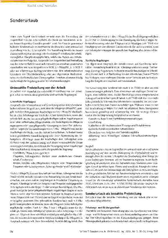 Vorschauseite 1: Sonderurlaub