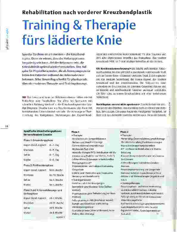 Vorschauseite 1: Rehabilitation nach vorderer KreuzbandplastikTraining & Therapie fürs lädierte Knie