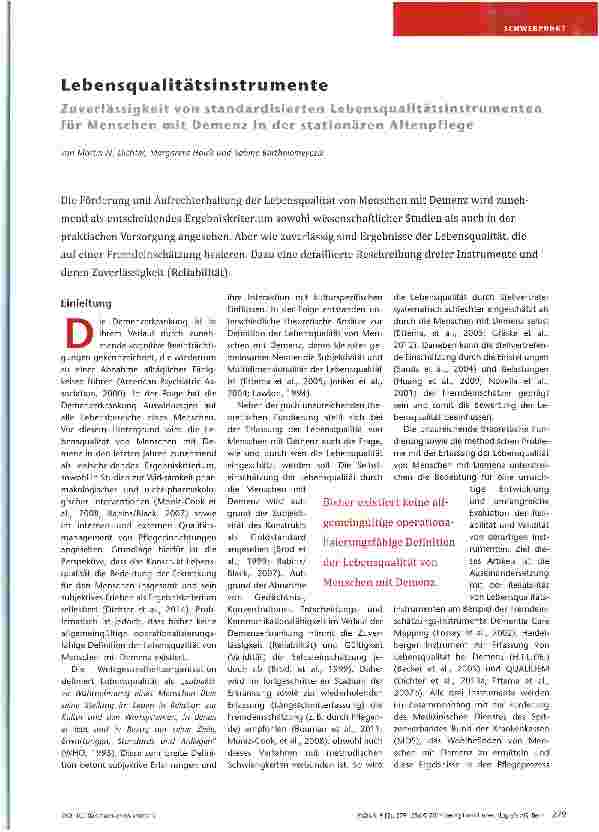 Vorschauseite 1: Lebensqualitätsinstrumente