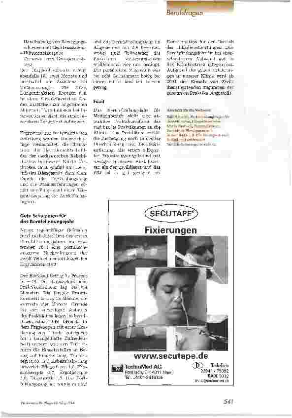 Vorschauseite 2: Berufsfindungsjahr für MedizinberufeAlternatives Vorpraktikum