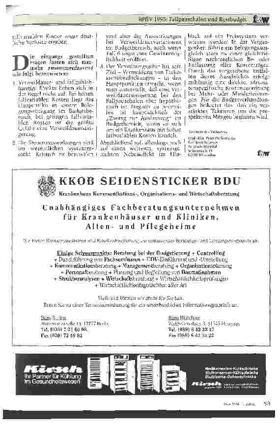 Vorschauseite 5: BPflV 1995:Fallpauschalen und Restbudget Drast.Effekte bei Leistungs verschiebungen nach Par 12 Abs.5 St.Josefs-Hospital,Wiesbaden