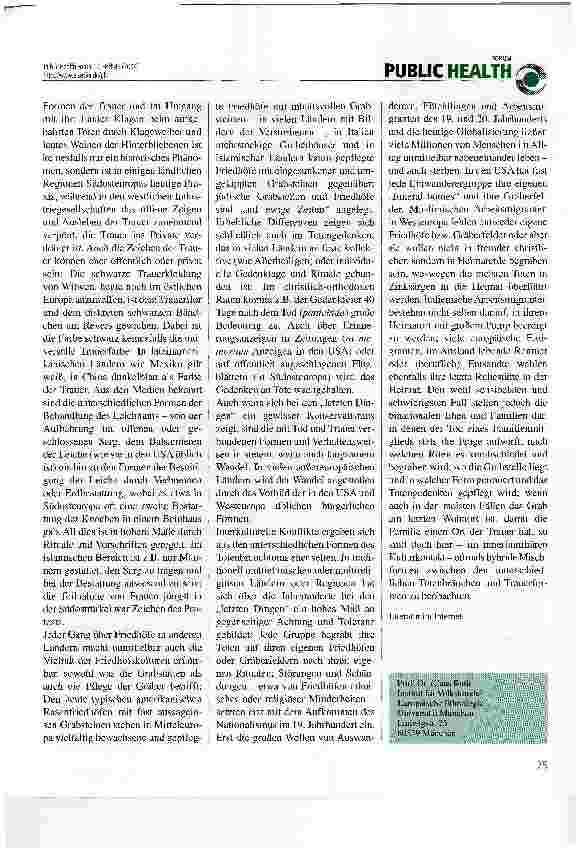 Vorschauseite 2: Tod und Trauer im interkulturellen Vergleich