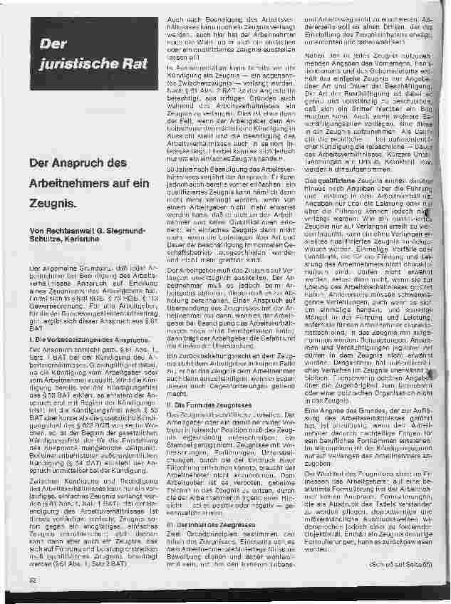 Vorschauseite 1: Der Anspruch des Arbeitnehmers auf ein Zeugnis