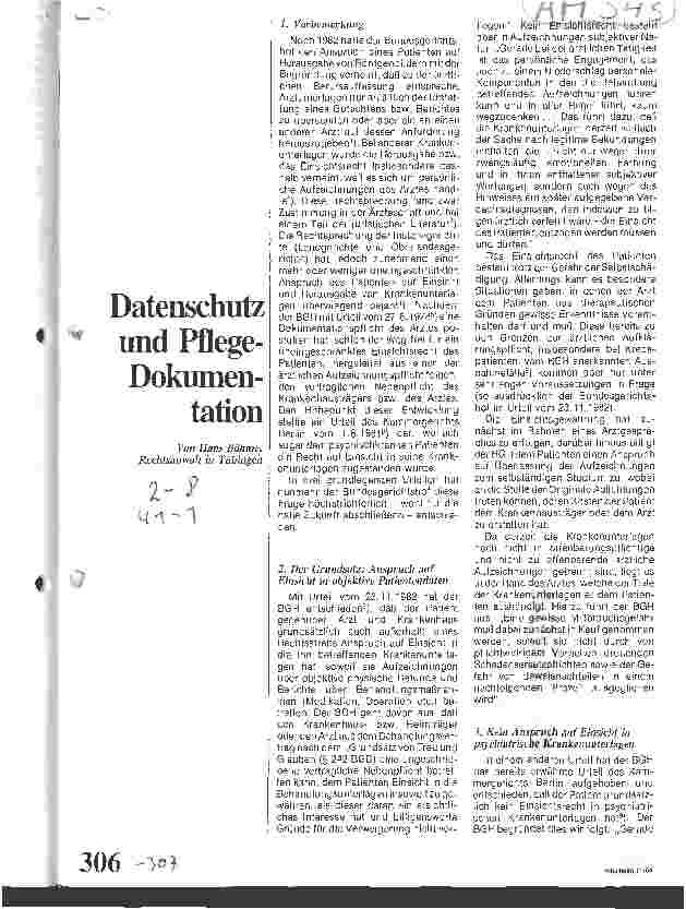 Vorschauseite 1: Datenschutz und Pflegedokumentation