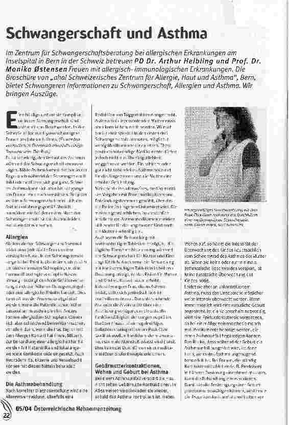 Vorschauseite 1: Schwangerschaft und Asthma