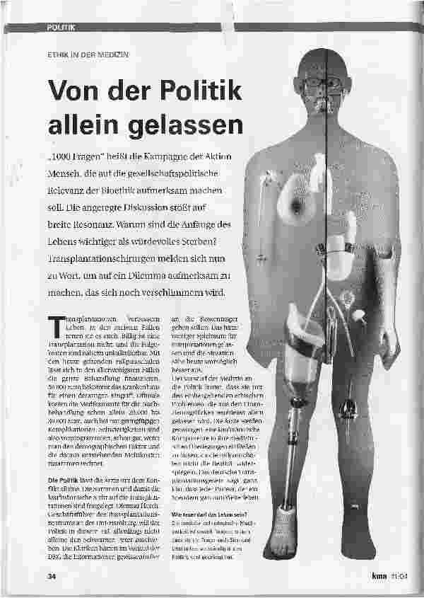 Vorschauseite 1: Von der Politik allein gelassen