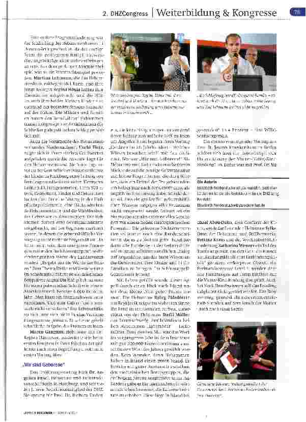 Vorschauseite 2: 2. DHZCongress in Hannover Hebammenkunst -das Wissen nutzen