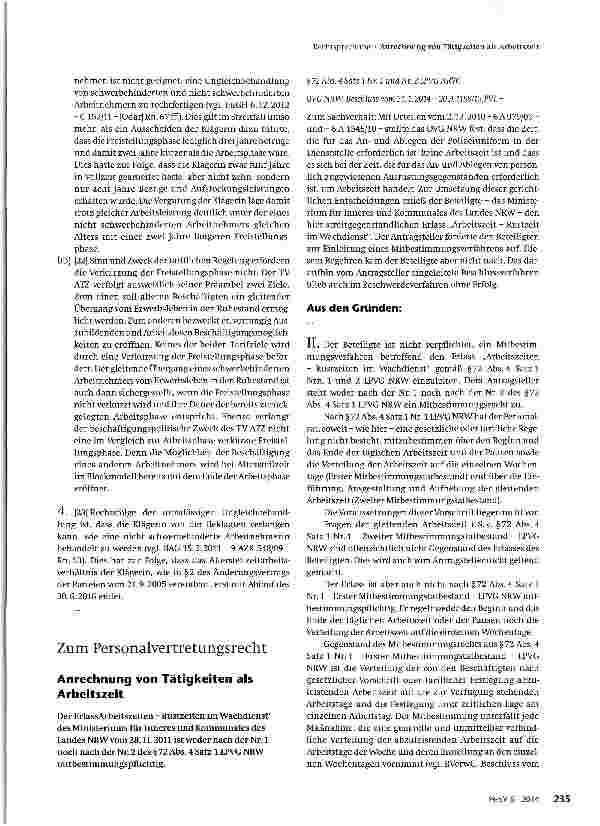 Vorschauseite 1: Anrechnung von Tätigkeiten als Arbeitszeit