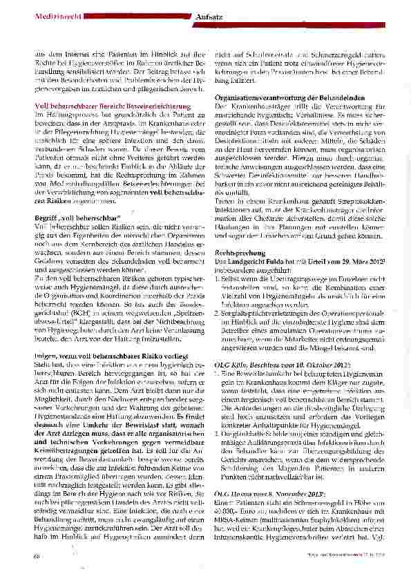 Vorschauseite 2: Hygiene in Arztpraxis und Krankenhaus
