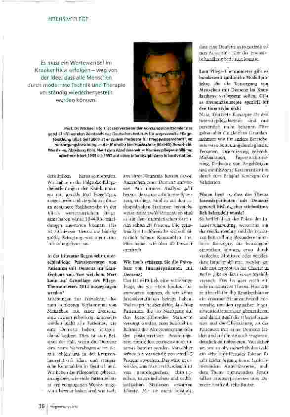 Vorschauseite 2: Intensivpatienten mit Demenz fallen durchs Raster