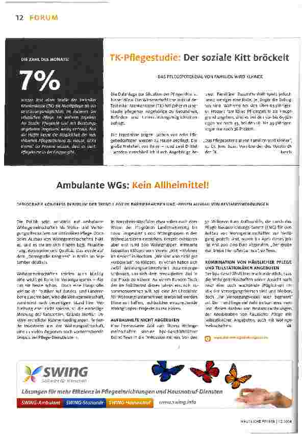 Vorschauseite 1: Ambulante WGs: Kein Allheimittel!