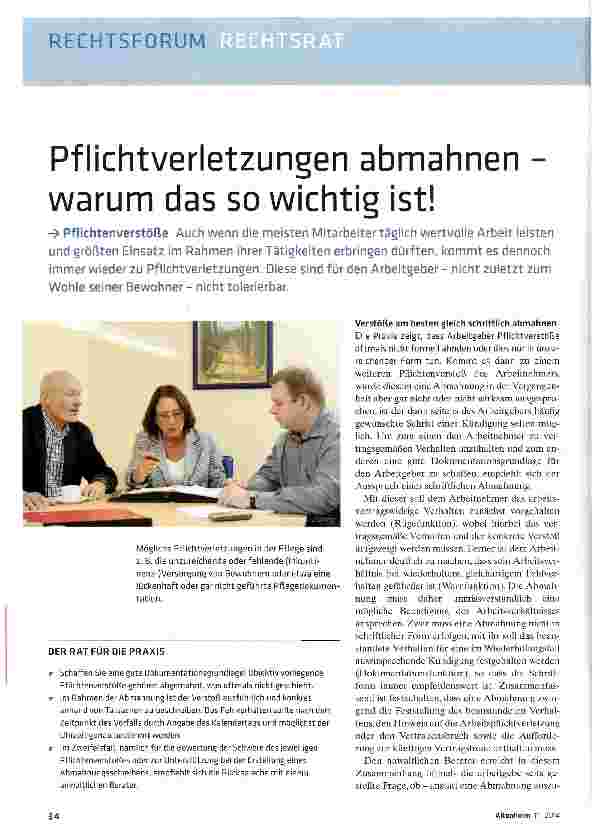 Vorschauseite 1: Pflichtverletzungen abmahnen -warum das so wichtig ist!