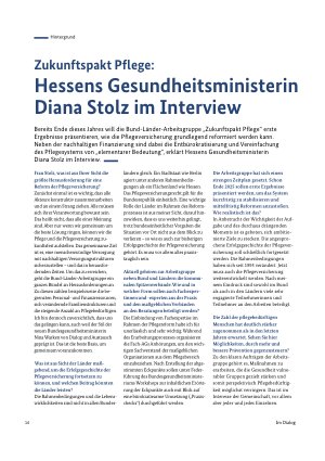 Vorschauseite 1: Zukunftspakt Pflege: Hessens Gesundheitsministerin Diana Stolz im Interview