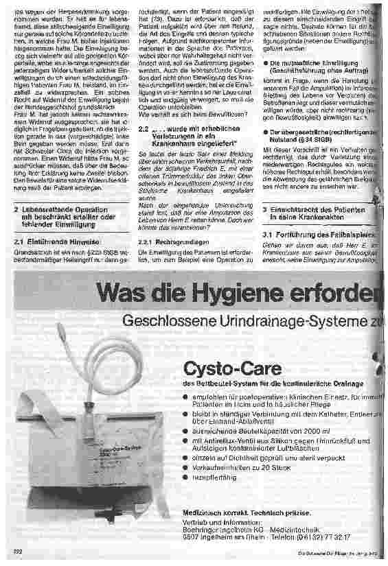 Vorschauseite 2: Recht in Pflege und Betreuung; 8. Folge: Recht des Patienten auf Selbstbestimmung und die Einwilligung in Pflege und Behandlung