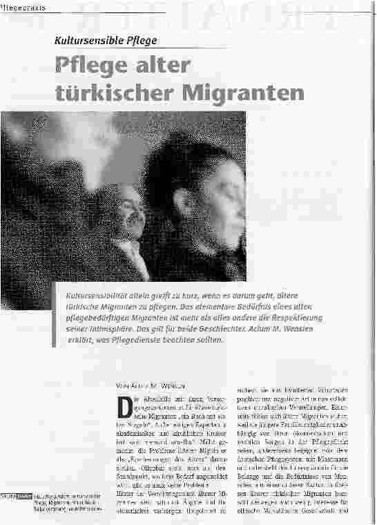 Vorschauseite 1: Pflege alter türkischer MigrantenKultursensible Pflege